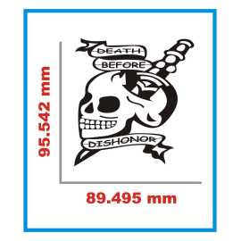 Bike & Car Skull Head Sticker - Black