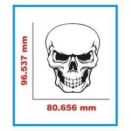 Bike & Car Smile Skull Head Sticker - Black