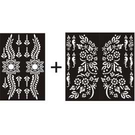 Different Designs Mehndi Stencils Stickers - 1 Set
