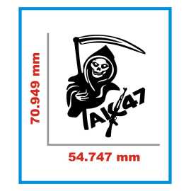 Bike & Car Head With Sord Sticker - Black