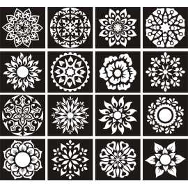 Multi Design Sheets Mehndi Stencils Stickers - 1 Set