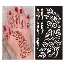 Mehndi Stencils Stickers for Girls - 1 Sheet