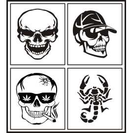 4 Different Big Size Tattoo Stencils Stickers