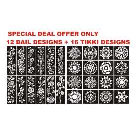 Bridal Girls Mehndi Stencils Stickers - 1 Set