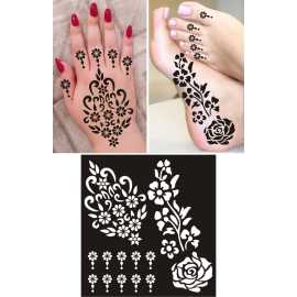 1 Pair Mehndi Papers Multi Sheets Foot & hands