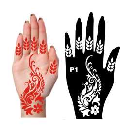 Mehndi Papers Designs Stencil Stickers - 1 Pair Sheet
