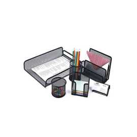 6 In 1 Table set  Metal Mesh - Black