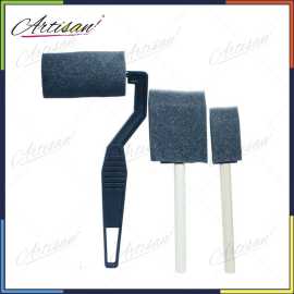 Artisan - 3 Pcs Foam Black Sponge Brush Set