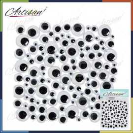 Artisan Google decoration Eyes different mixed sizes - Pack of 70