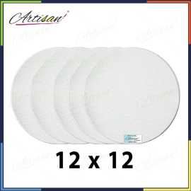Artisan - pack of 5 round white canvas 12x12