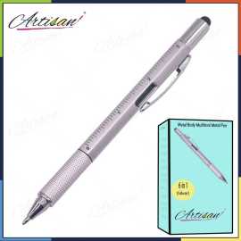 Artisan - Metal Body 6 in 1 Multitool Metal Pen - Silver