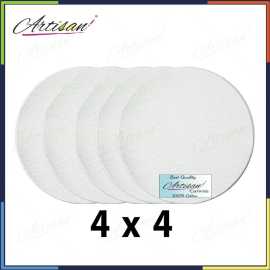 Artisan - pack of 5 round white canvas 4 x4
