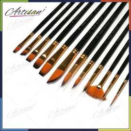 Artisan - A6308 Pack of 12 Multi Shapes Nylon Art Brush Set