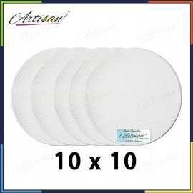 Artisan - pack of 5 round white canvas 10 x10