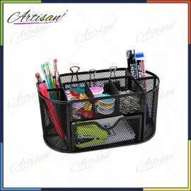 Artisan Metal Mesh Desk Organizer - Black