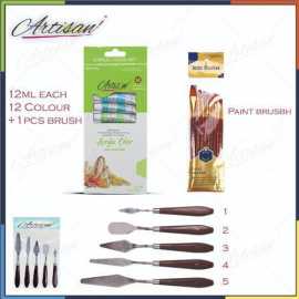 Astisan - 27 Pcs Value Pack - Acrylic Brushes With Palette Knife 