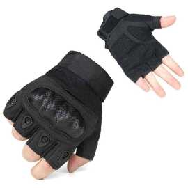1 Pair Half Finger Tactical Gloves - Black