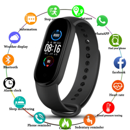 M5 Smart Sports Bracelet Fitness Band - Black