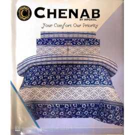 Chenab King Size Cotton Satin Double Bedsheet Set - 3 PCS Set