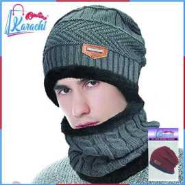 Online Karachi - Beanie Full Set 2 Piece Cap Neck Warmer Hat & Warmer
