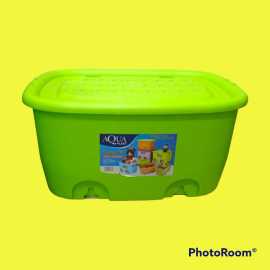 Large Plastic Storage Box Container Bin With Lid And Wheels For Kids Toys