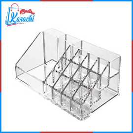 Online Karachi - 16 Compartments Acrylic Makeup Organizer Stand
