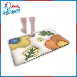 Online Karachi 3D Printing Soft Mat Cut Flower Design Anti Slip Mat Water Absorb Multicolour