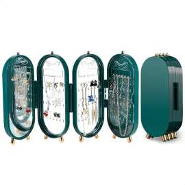 Online Karachi Foldable Jewellery Organizer With Mirror Ear Rings & Necklace