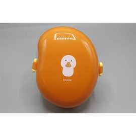 Mango Shaped Lunch Box With Partition &amp; Spork - Orange (2525)