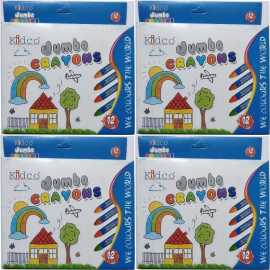 Jumbo Wax Crayon 12 Colors Art # 312 (4 PCS)