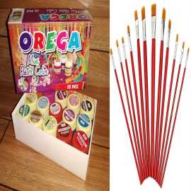 Poster Color 15 bottle Set + Paint Brush 12 Brush Set