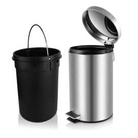 Stainless Steel Plain Pedal Dustbin 5 Liter