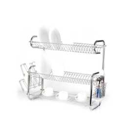 Chromed Iron Plate Rack 3 Tier G Shape