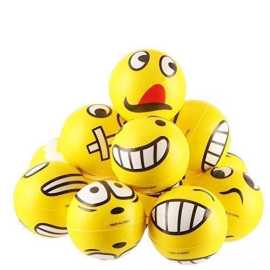 Stress Relief Smiley Foam Ball - Pack of 6