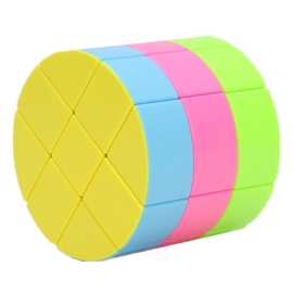 Cylinder 3x3x3 Sticker less Magic Cube Puzzle Toy