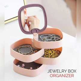 4 Layers Rotating Jewelry Box With Mirror