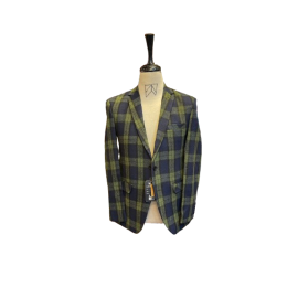 Azlan Shahzad Stitching Green & Black Woolen Casual Coat For Men