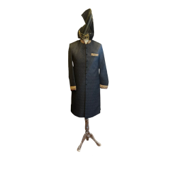 Azlan Shahzad Jamawar Full Embossed Black Sherwani For Men