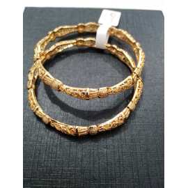 Golden Beautiful Kara Bangles For Women - 1 Pair