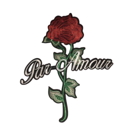 Beautiful Embroidered Rose Flower Patch for Applique Motif Craft