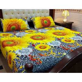 Crystal Cotton Double Bedsheet Set King Size - Yellow