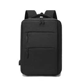 Bag City. Business Laptop Backpack Dual Compartment With USB Port -  Black