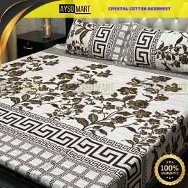 Pure Crystal Cotton Double Bedsheet Color Guaranteed - (AS_004)