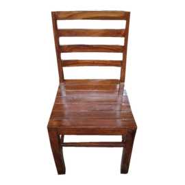 Armless Brown Wooden Chair