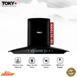Tokyo Black Stainless Steel Hood touch and hand sensor