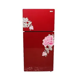 Gaba National Gnr-168 (Red) Glass Double Door Refrigerator With Official Warranty