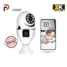 Wi-Fi Camera V380 Pro Dual Lens E27 Bulb Camera 1080p