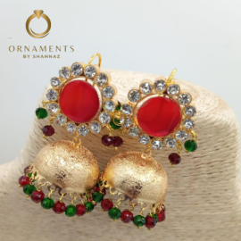 Turkish Classic Antique Women's Geometric Alloy Long Chain Tassel Jhumka Earrings