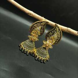 Black & Golden Drop Jhumki Bohemian Design Jhumki Earrings New Collection For Women
