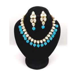 Necklace Set For Women By Ornaments White and Ferozi